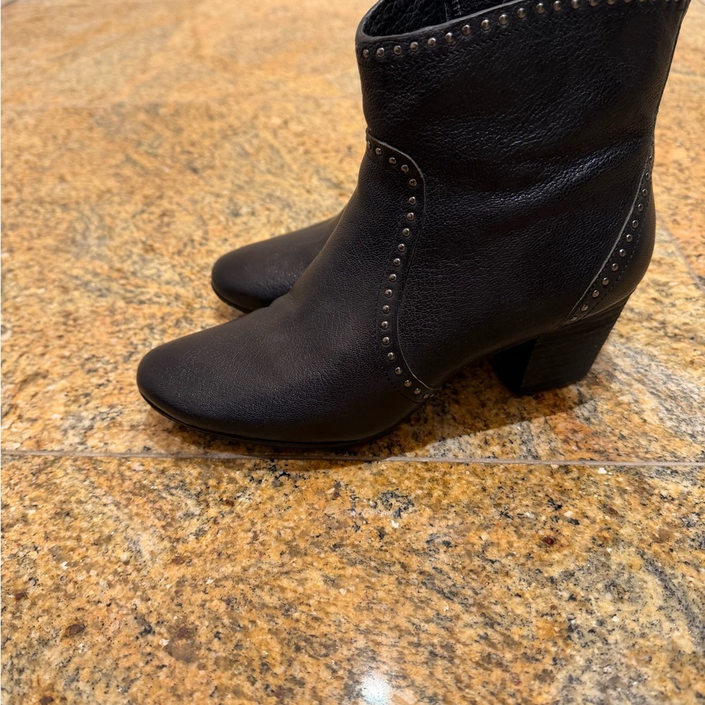 Aerin Black Ankle Booties with Studded Detail